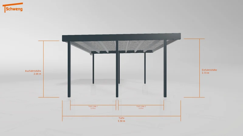 #DE Schweng Flachdachcarport C600+ (ID bkj32r)