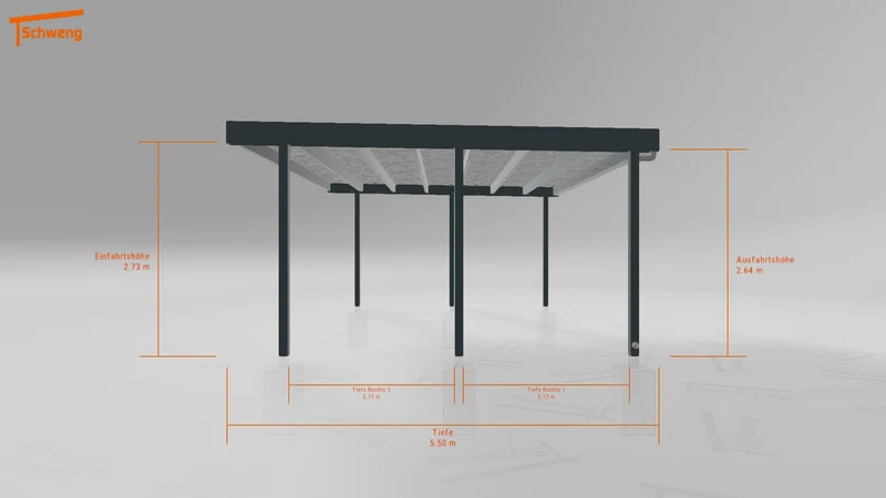 #DE Schweng Flachdachcarport C600+ (ID bkj32r)