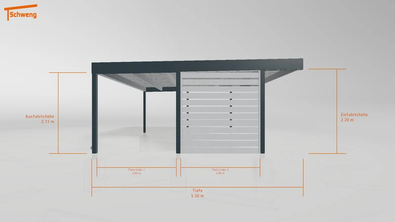 #DE Schweng Flachdachcarport C600 (ID 9wx5x9) #MTG