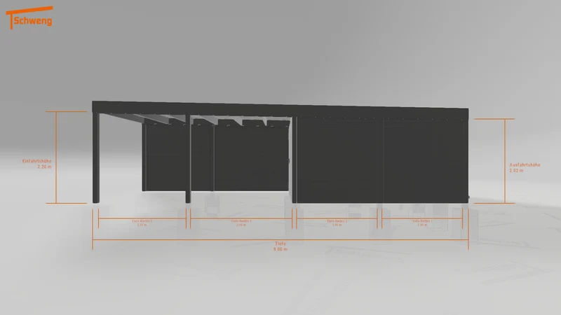 #DE Schweng Flachdachcarport C600+ (ID g7pqbq)