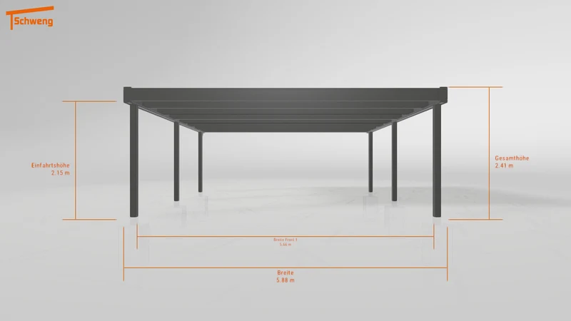 #DE Schweng Flachdachcarport C600 (ID qd24my)