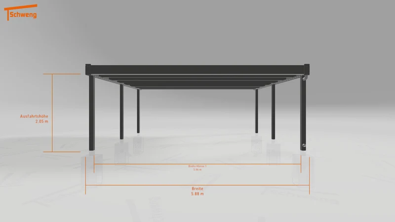 #DE Schweng Flachdachcarport C600 (ID qd24my)