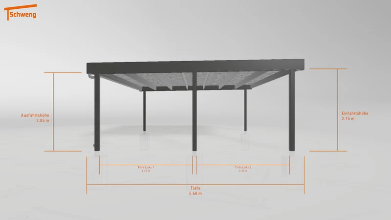 #DE Schweng Flachdachcarport C600 (ID qd24my)