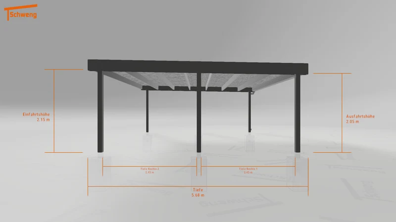 #DE Schweng Flachdachcarport C600 (ID qd24my)