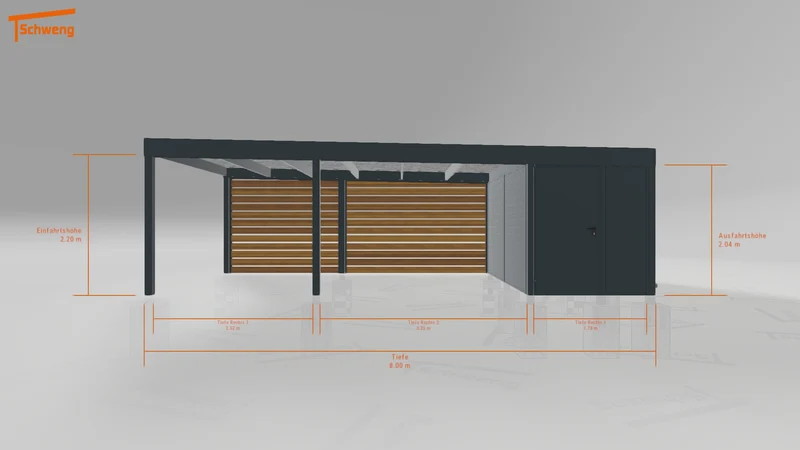 #DE Schweng Flachdachcarport C600 (ID 775r7q) #MTG