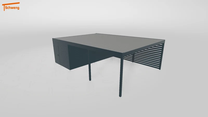 #DE Schweng Flachdachcarport C600 (ID x75y3n)