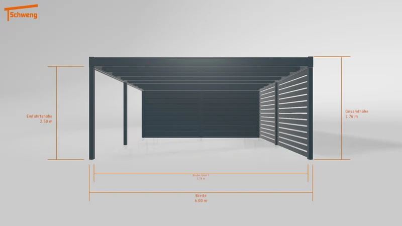 #DE Schweng Flachdachcarport C600 (ID x75y3n)