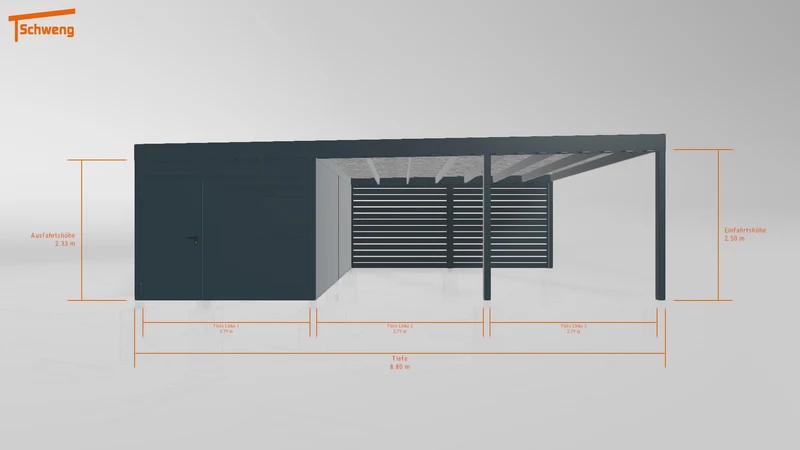 #DE Schweng Flachdachcarport C600 (ID x75y3n)