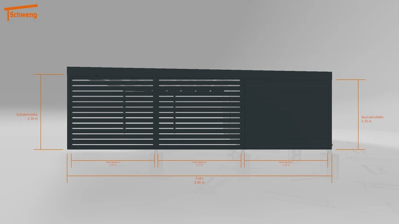 #DE Schweng Flachdachcarport C600 (ID x75y3n)