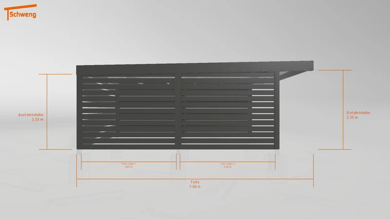 #DE Schweng Flachdachcarport C600 (ID rjr3qm)