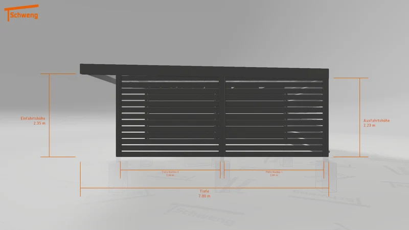 #DE Schweng Flachdachcarport C600 (ID rjr3qm)