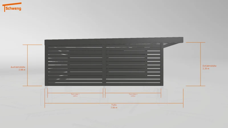 #DE Schweng Flachdachcarport C600 (ID g7pb42)
