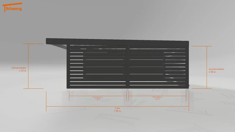 #DE Schweng Flachdachcarport C600 (ID g7pb42)