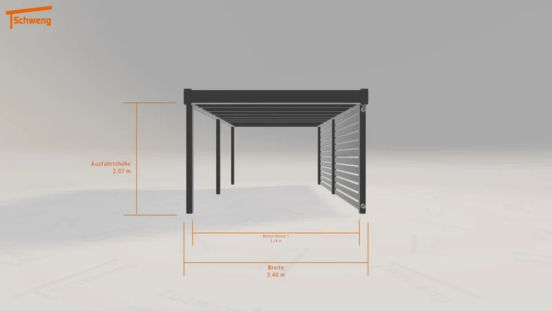 #AT Schweng Flachdachcarport C600+ (ID 2qjd79)