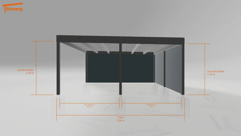 #DE Schweng Flachdachcarport C600 (ID 7759mz) #MTG