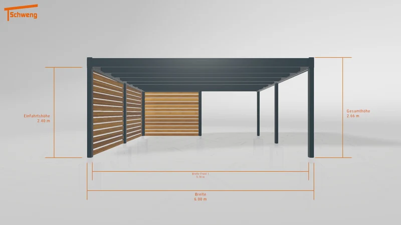 #DE Schweng Flachdachcarport C600 (ID w3ygpr)
