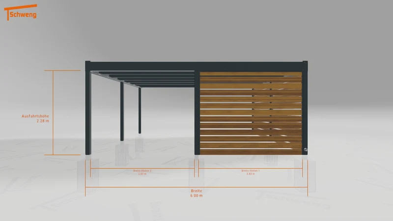 #DE Schweng Flachdachcarport C600 (ID w3ygpr)