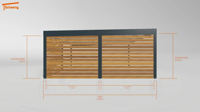 #DE Schweng Flachdachcarport C600 (ID w3ygpr)