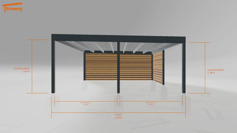 #DE Schweng Flachdachcarport C600 (ID w3ygpr)