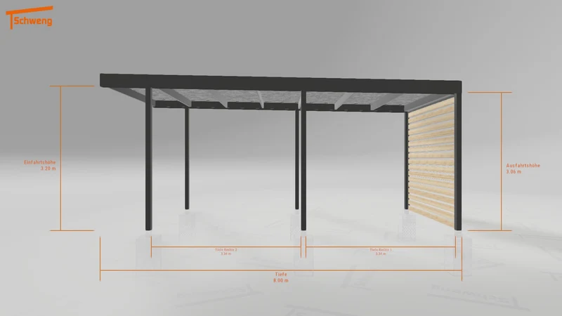 #DE Schweng Flachdachcarport C600 (ID 775qw5) #MTG