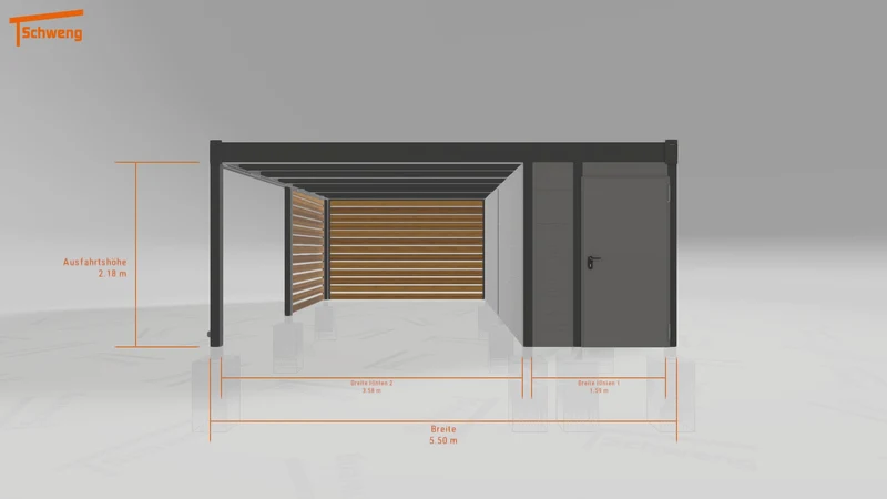 #DE Schweng Flachdachcarport C600+ (ID zbx57y) #MTG