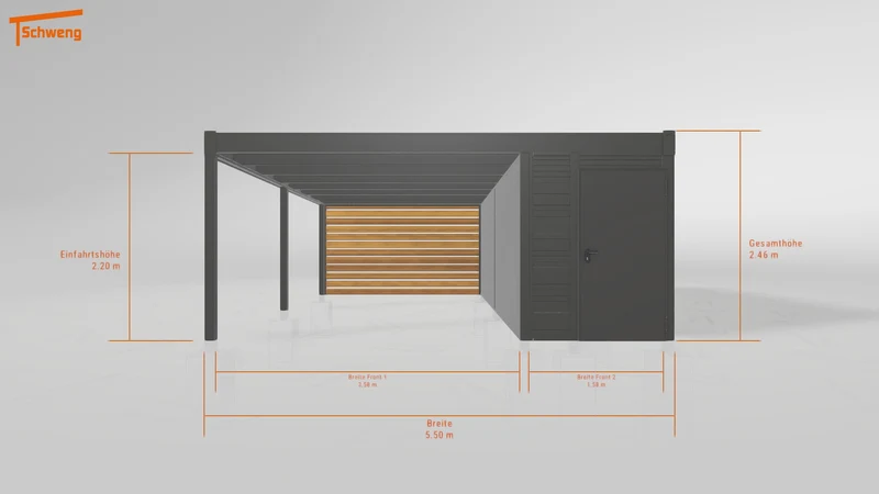 #DE Schweng Flachdachcarport C600+ (ID jjrpwx) #MTG