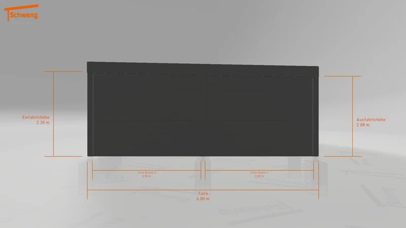 #DE Schweng Flachdachcarport C600+ (ID jjrpwx) #MTG