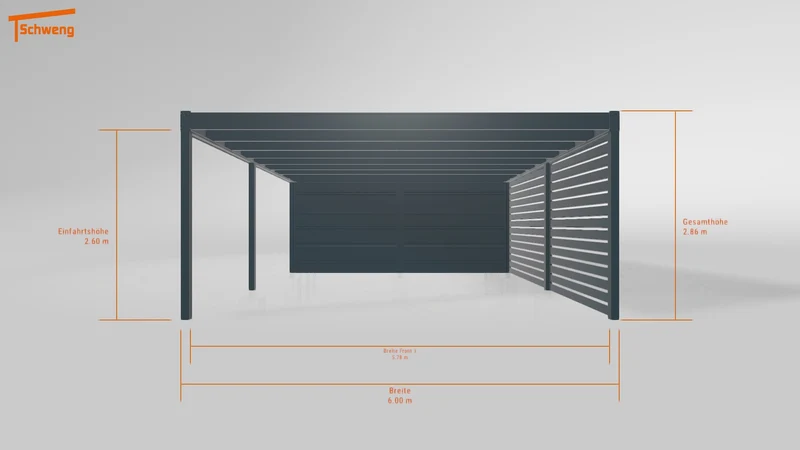 #DE Schweng Flachdachcarport C600+ (ID yg7528)