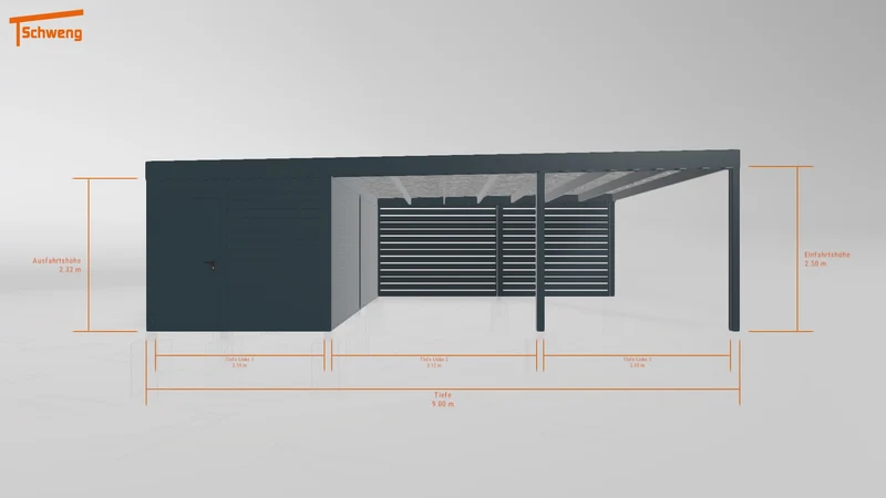 #DE Schweng Flachdachcarport C600 (ID qd2kn8) #MTG