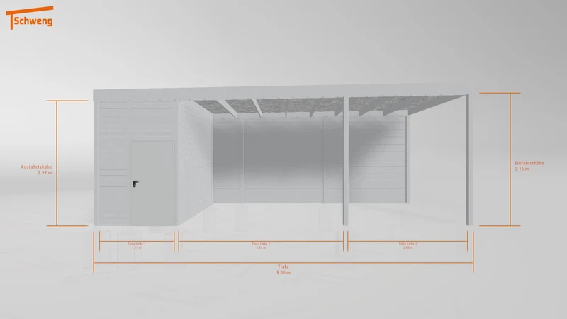 #DE Schweng Flachdachcarport C600 (ID g7pbw2) #MTG