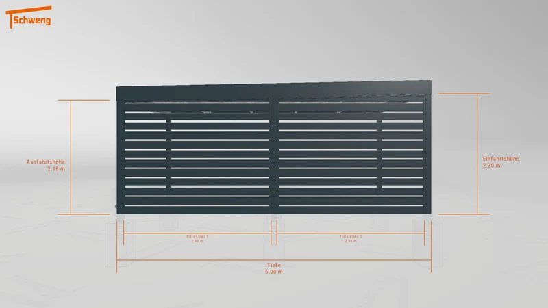 #DE Schweng Flachdachcarport C600 (ID mjrq7r)