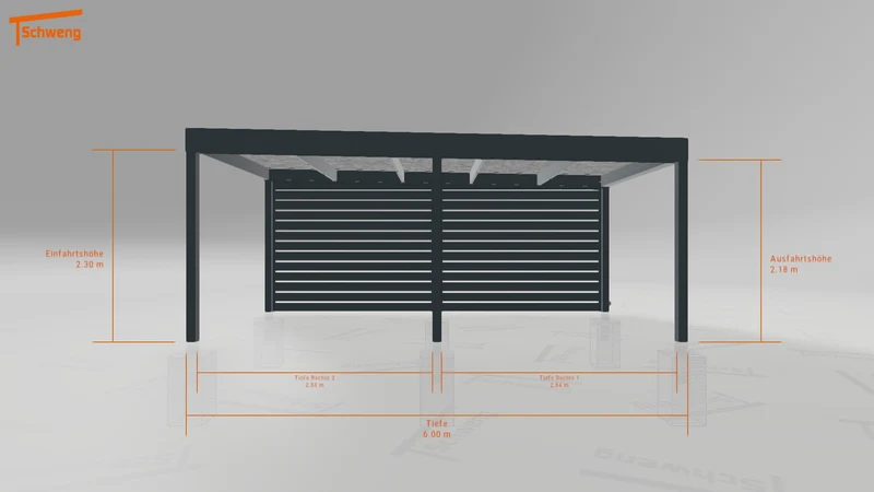 #DE Schweng Flachdachcarport C600 (ID mjrq7r)