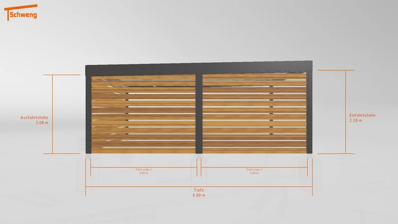 #DE Schweng Flachdachcarport C600 (ID yg72nr)