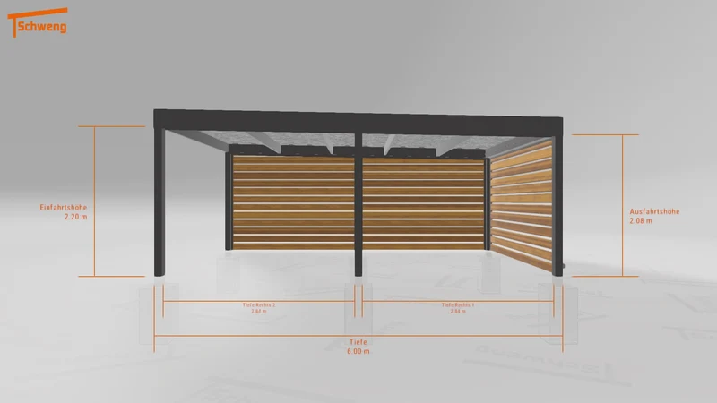 #DE Schweng Flachdachcarport C600 (ID yg72nr)