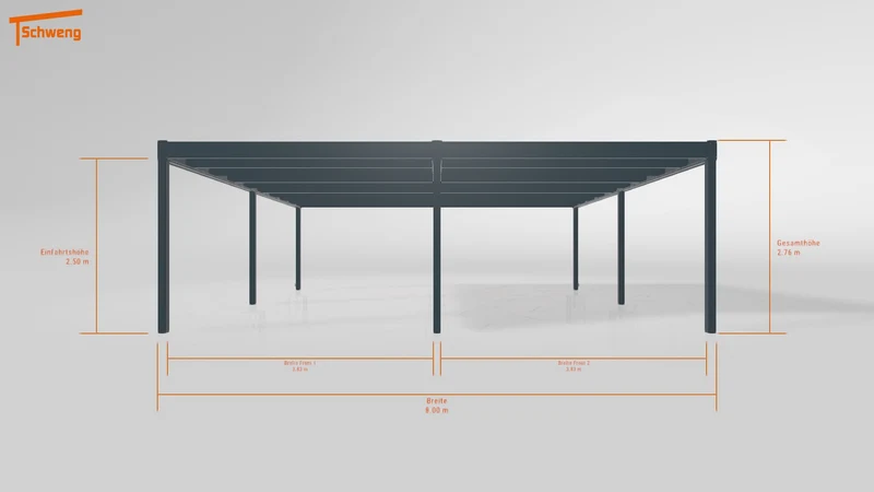 #DE Schweng Flachdachcarport C600 (ID 775qrj)