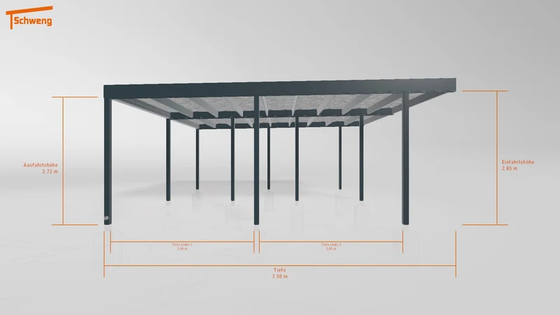 #DE Schweng Flachdachcarport C600 (ID bkj93v)
