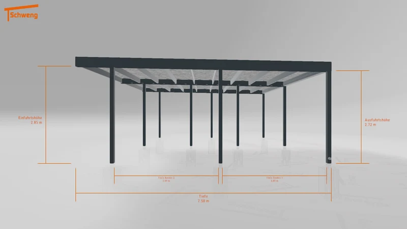 #DE Schweng Flachdachcarport C600 (ID bkj93v)