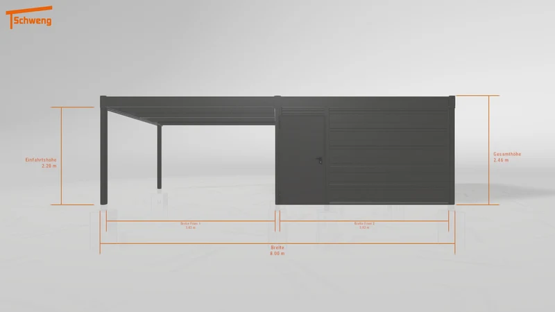 #DE Schweng Flachdachcarport C600 (ID zbxpqd)
