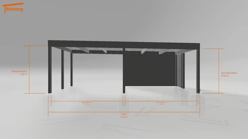 #DE Schweng Flachdachcarport C600 (ID k2r7xz) #MTG