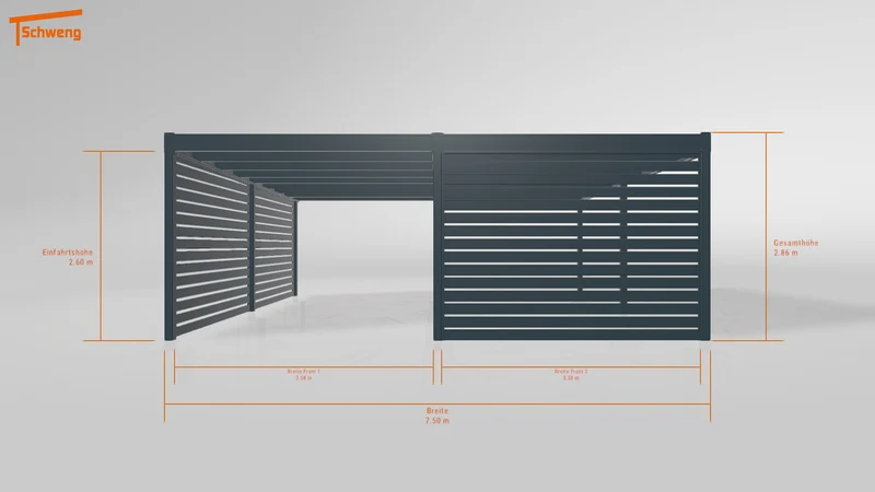 #DE Schweng Flachdachcarport C600+ (ID 9wxbm4)