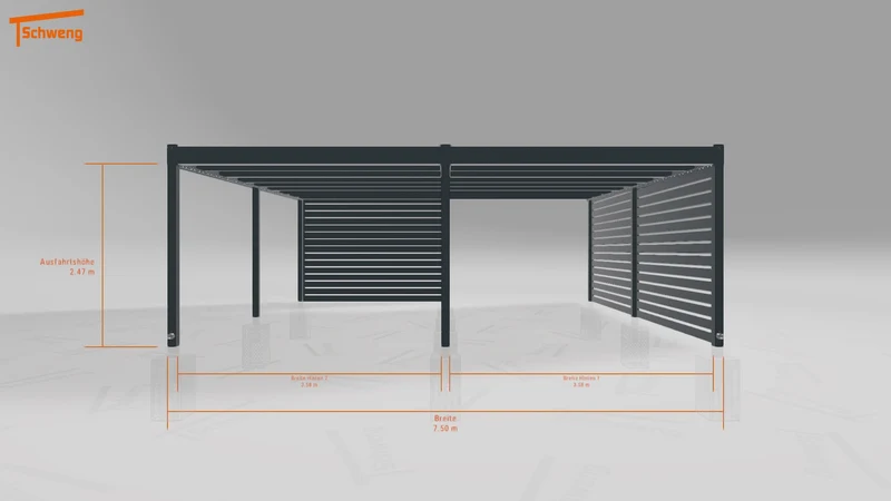 #DE Schweng Flachdachcarport C600+ (ID 9wxbm4)