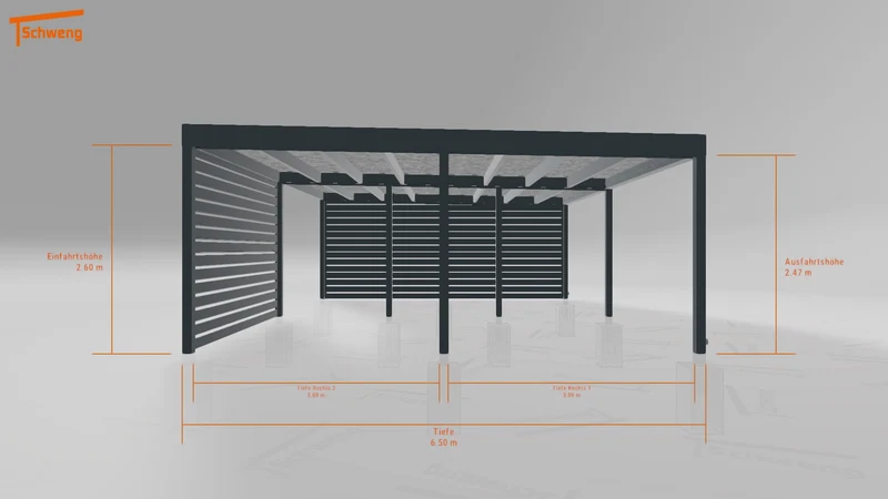 #DE Schweng Flachdachcarport C600+ (ID 9wxbm4)