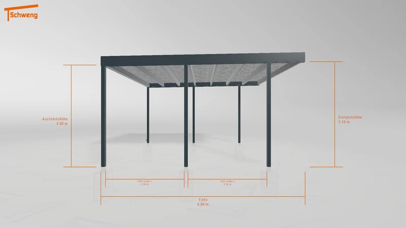 #DE Schweng Flachdachcarport C600+ (ID k2y5k5)