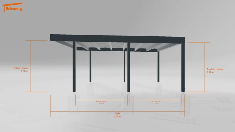 #DE Schweng Flachdachcarport C600+ (ID 8574j7) #MTG