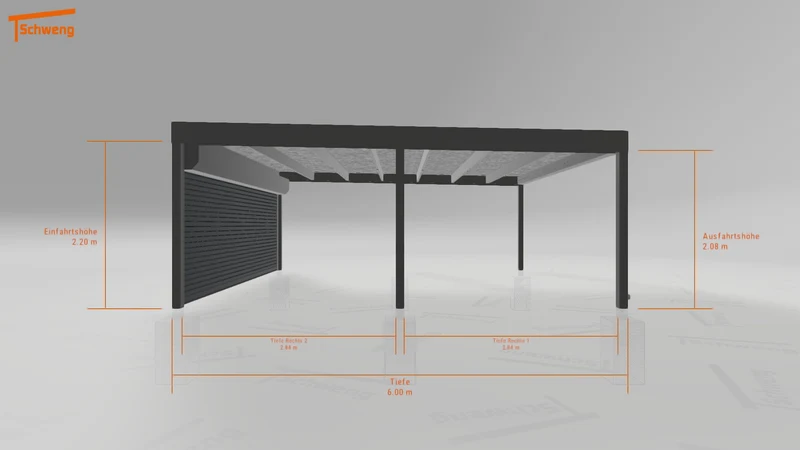 #CH Schweng Flachdachcarport C600 (ID v49kgb)