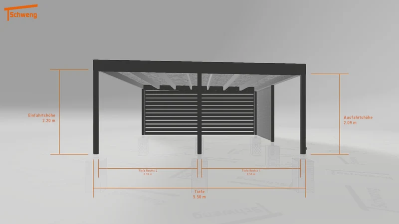 #DE Schweng Flachdachcarport C600+ (ID 9wxb28) #MTG