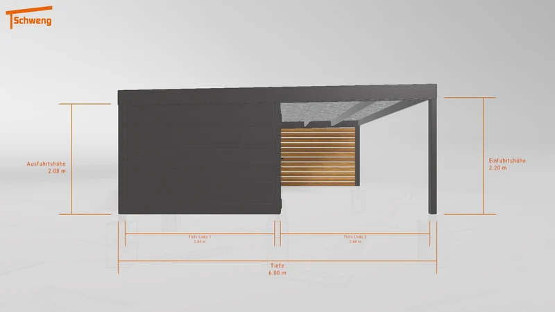 #DE Schweng Flachdachcarport C600 (ID v495gp)