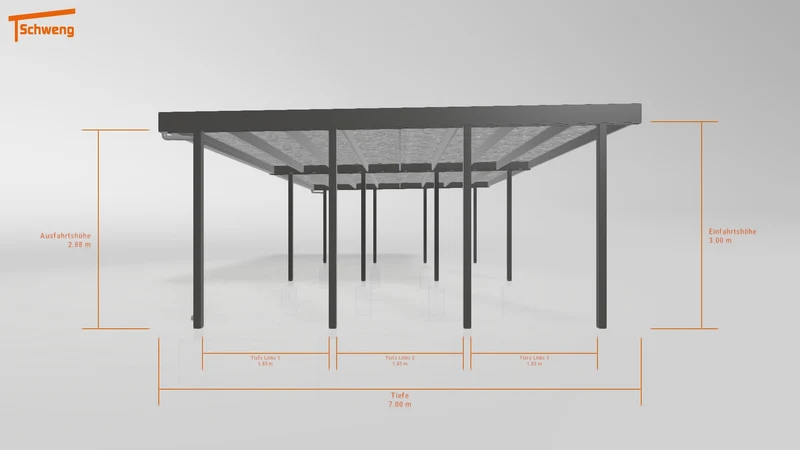 #DE Schweng Flachdachcarport C600 (ID zbxq7w)
