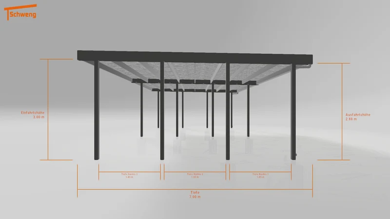 #DE Schweng Flachdachcarport C600 (ID zbxq7w)
