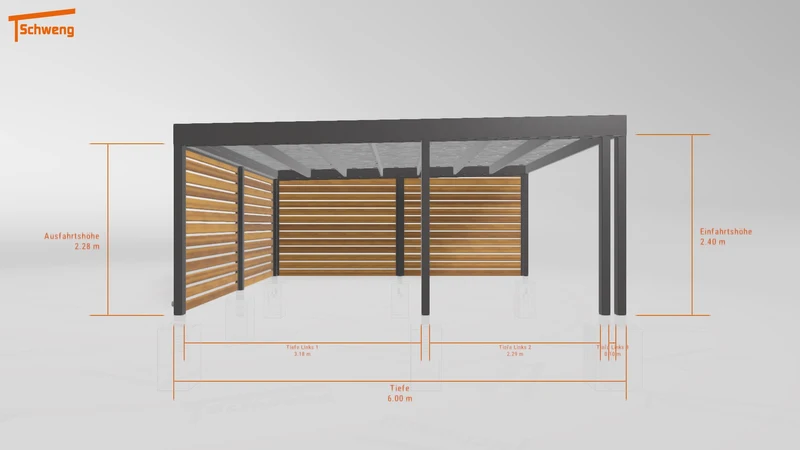 #DE Schweng Flachdachcarport C600 (ID 8579k5) #MTG